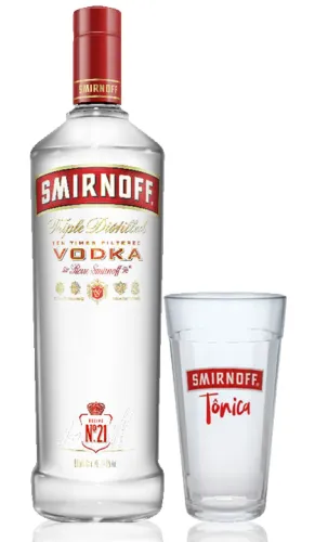 Vodka Smirnoff 998 ml + Copo